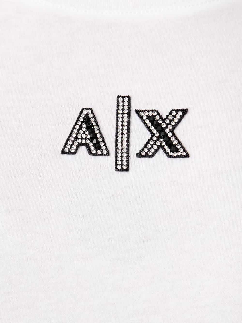Armani Exchange T-shirt verfraaid met kristallen Wit