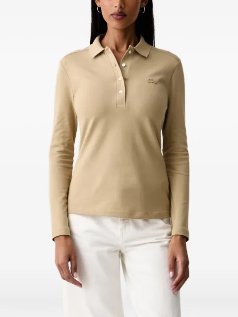 Lacoste logo-patch long-sleeve polo shirt