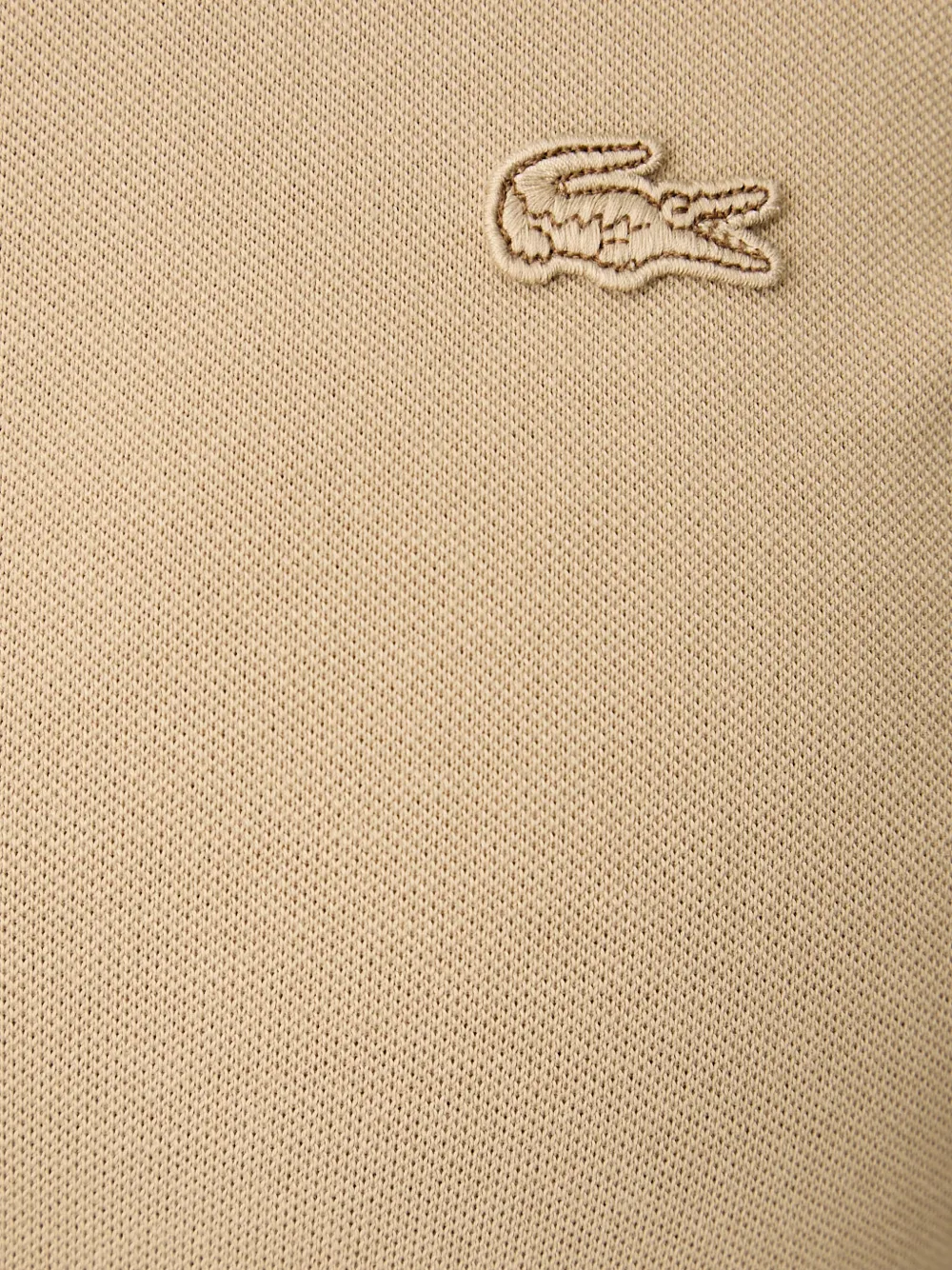 Lacoste logo-patch long-sleeve polo shirt Beige