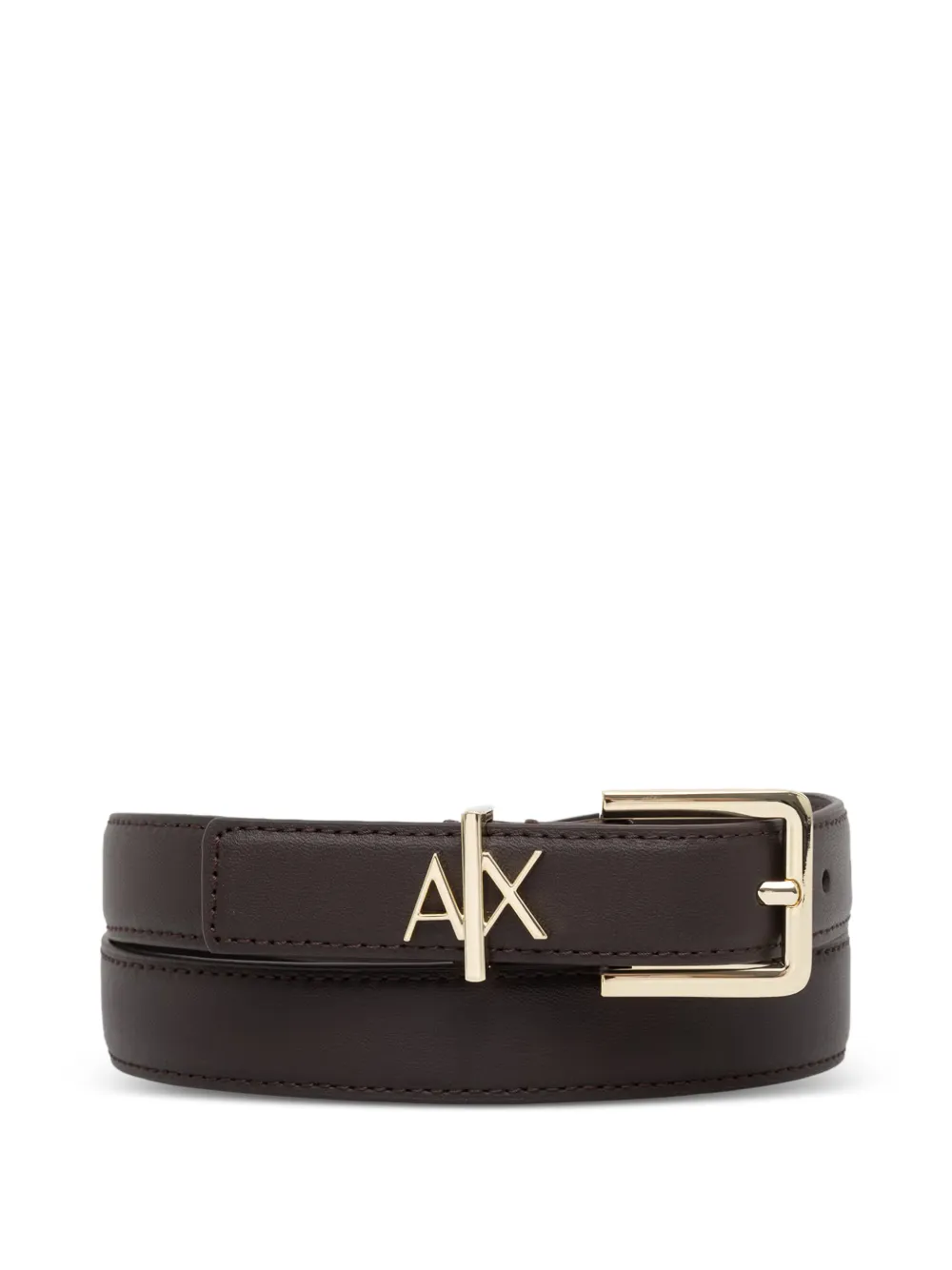 Armani Exchange logo-plaque buckle-fastening belt - Braun