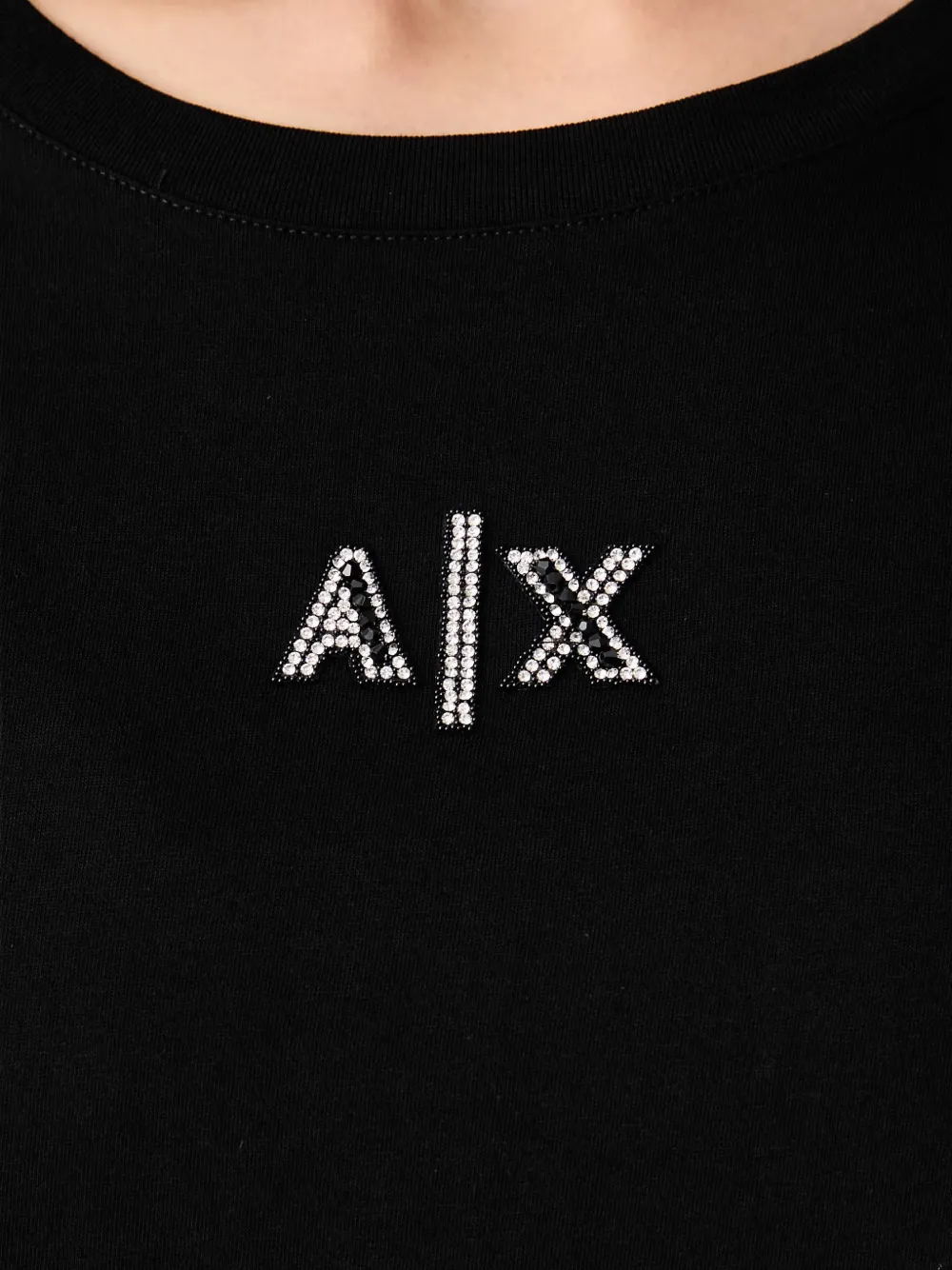 Armani Exchange T-shirt verfraaid met logo Zwart