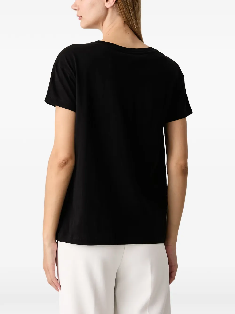 Armani Exchange T-shirt verfraaid met logo Zwart