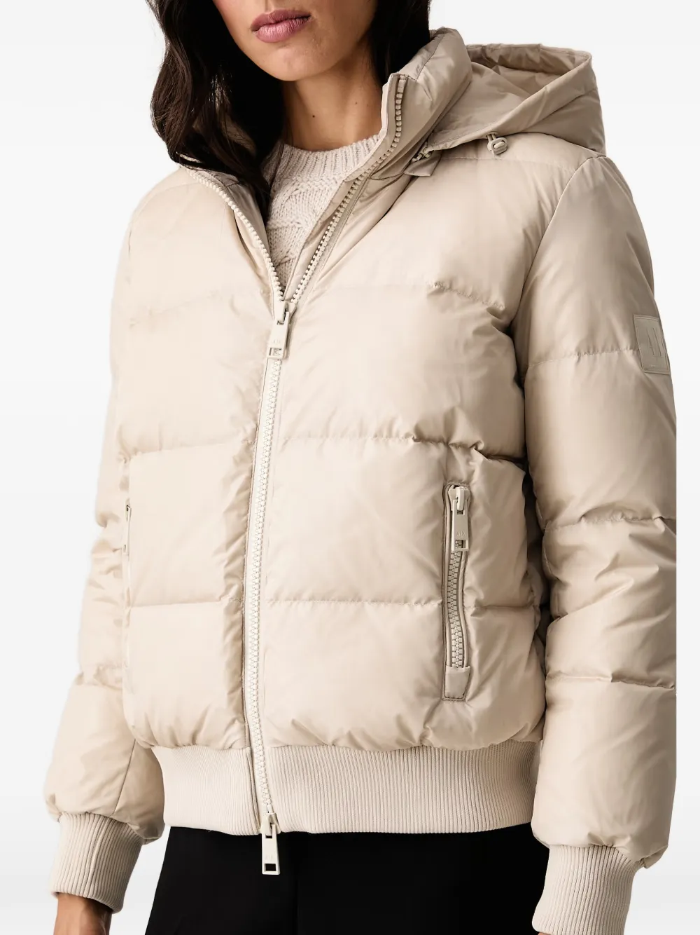 Armani Exchange Gewatteerd jack met capuchon Beige