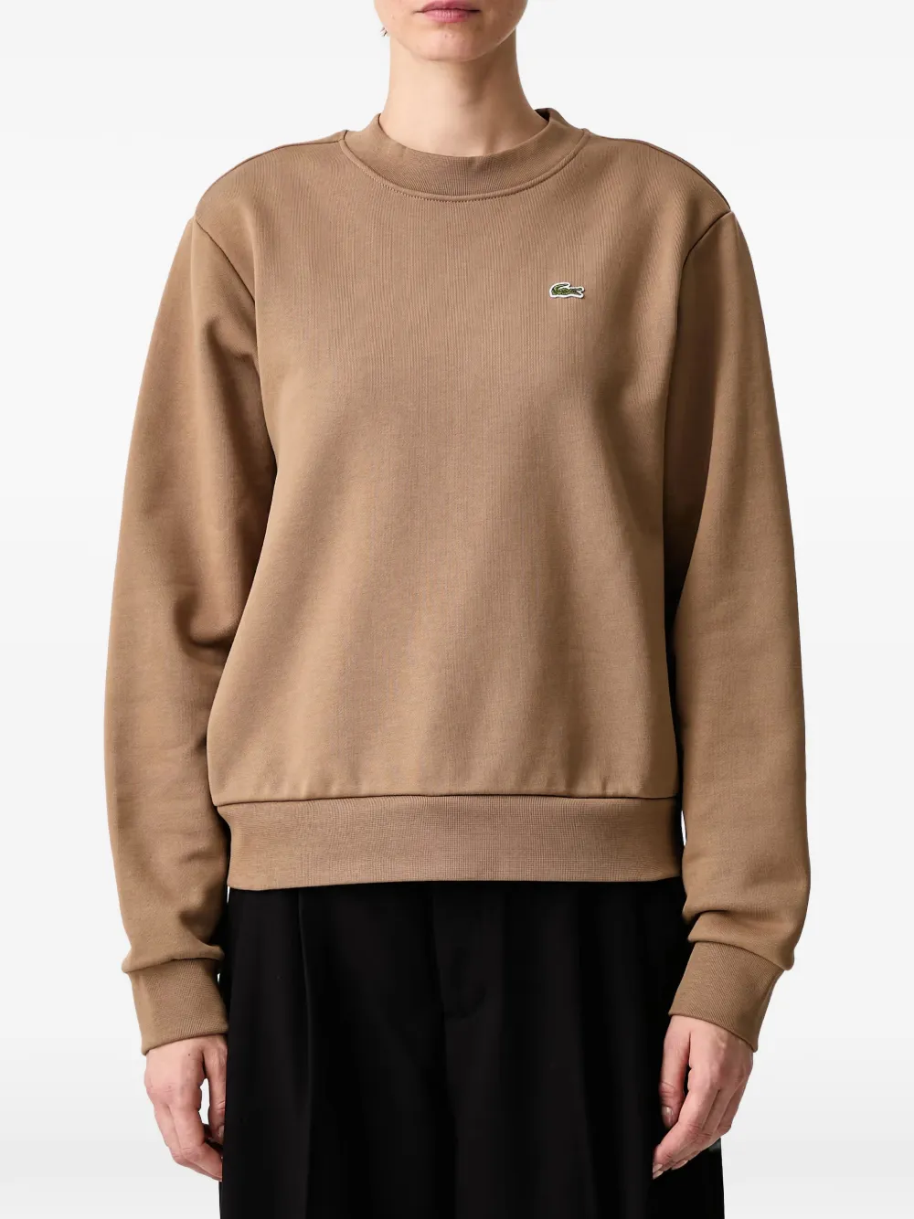 Lacoste Sweater met logopatch Bruin