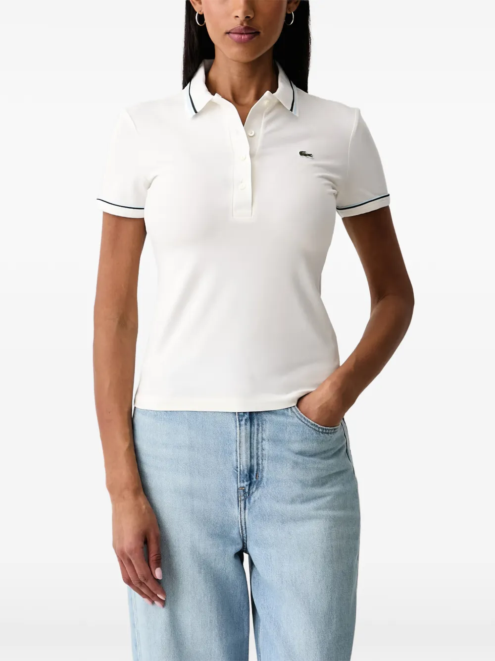 Lacoste L.12.D slim-fit poloshirt met afwerking Beige