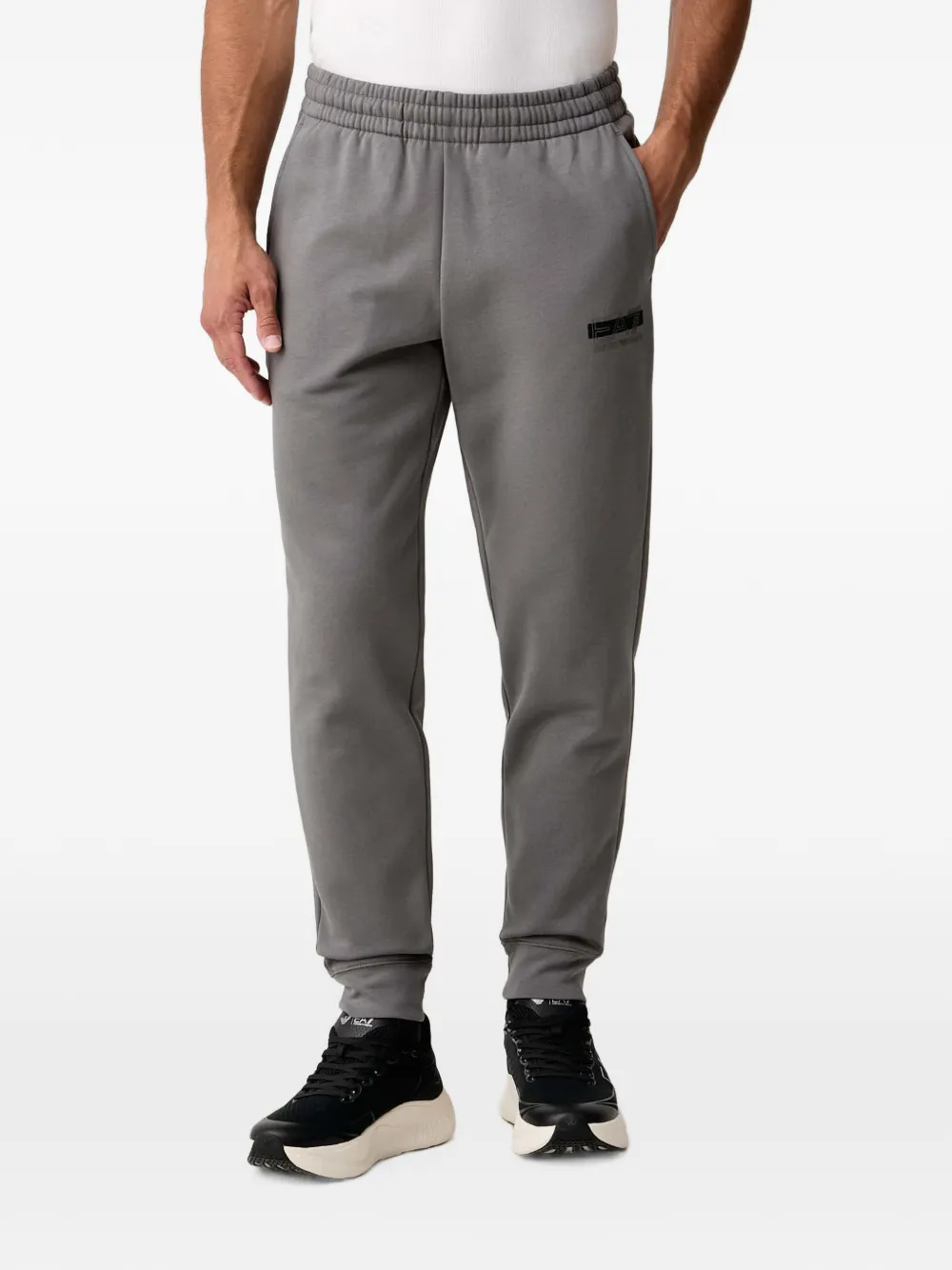Ea7 Emporio Armani Hoodie met logoprint en rits Grijs