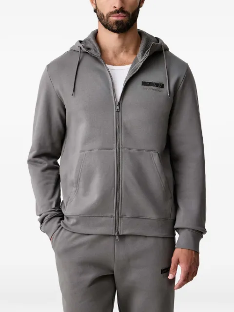 Ea7 Emporio Armani logo-print zip-up hoodie