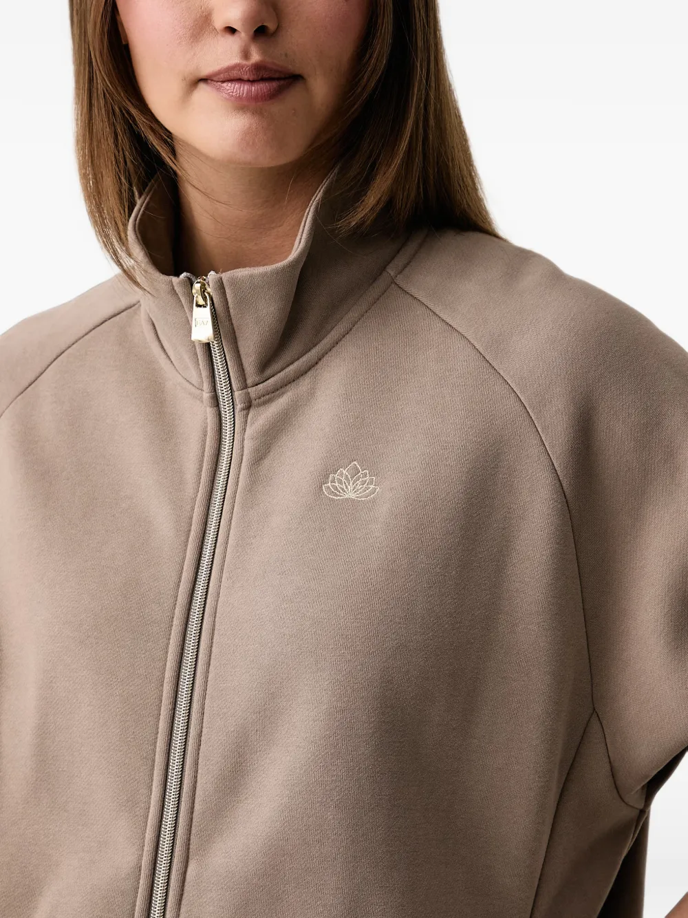 Ea7 Emporio Armani Sweater met logoprint en rits Beige