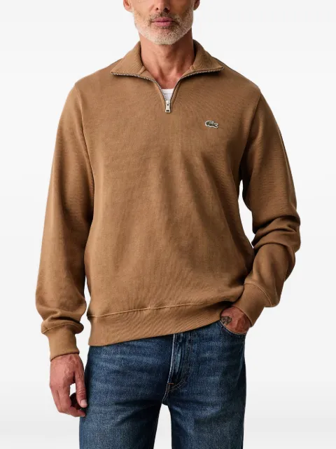 Lacoste quarter-zip logo-patch sweater