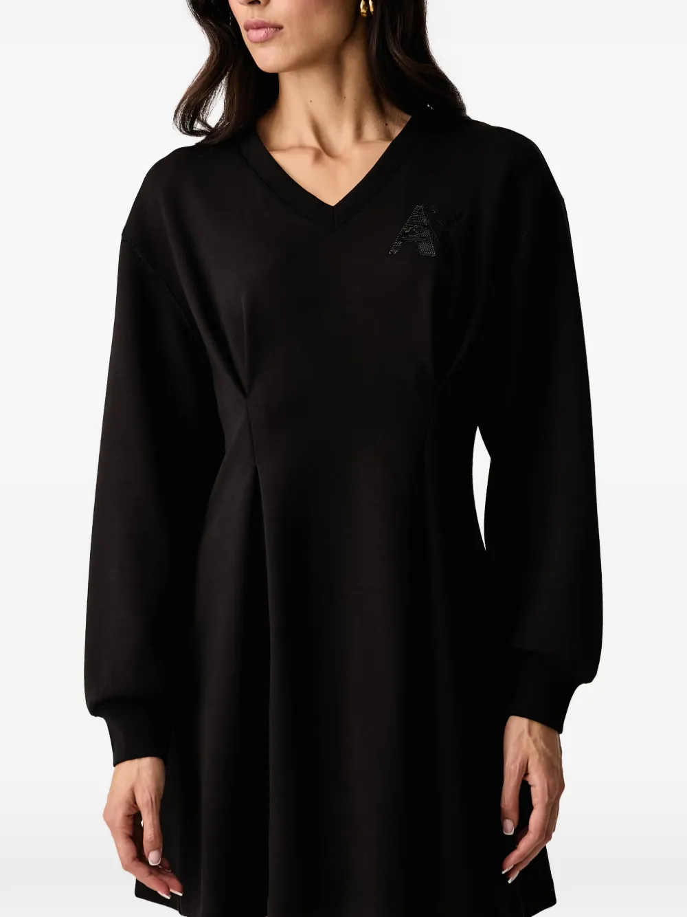 Armani Exchange Geplooide mini-jurk Zwart