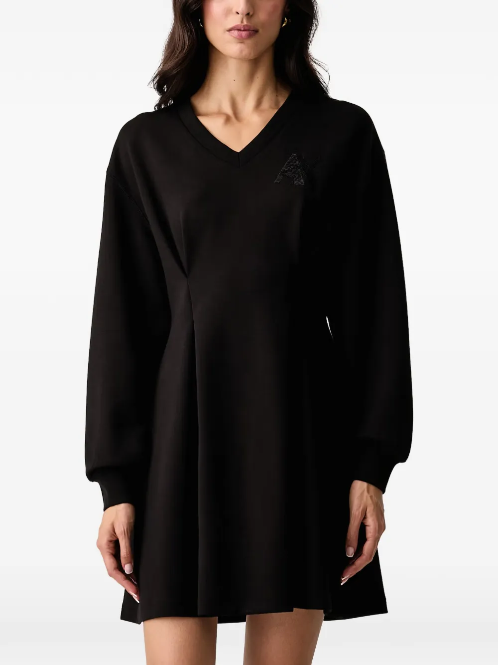 Armani Exchange Geplooide mini-jurk Zwart