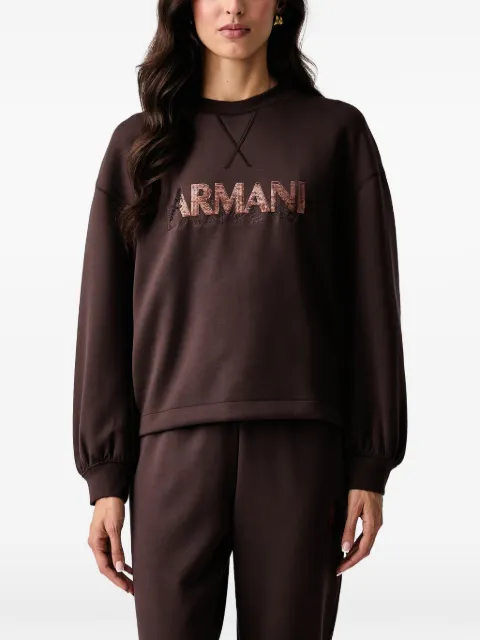 Armani Exchange sequin-logo sweatshirt
