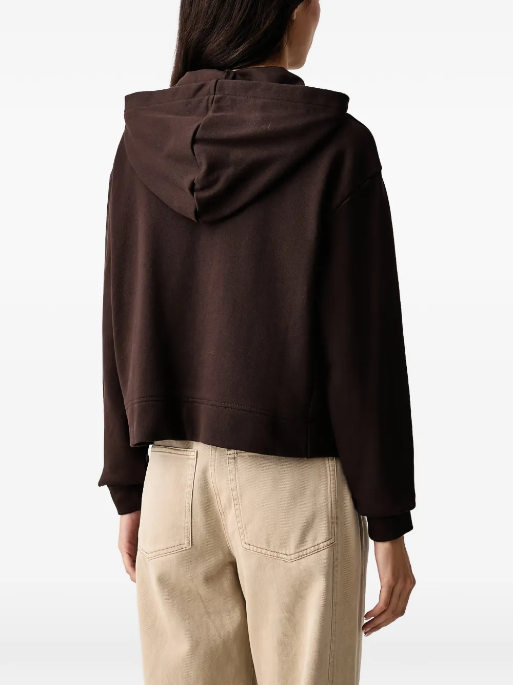 Armani Exchange Hoodie met logoplakkaat Bruin