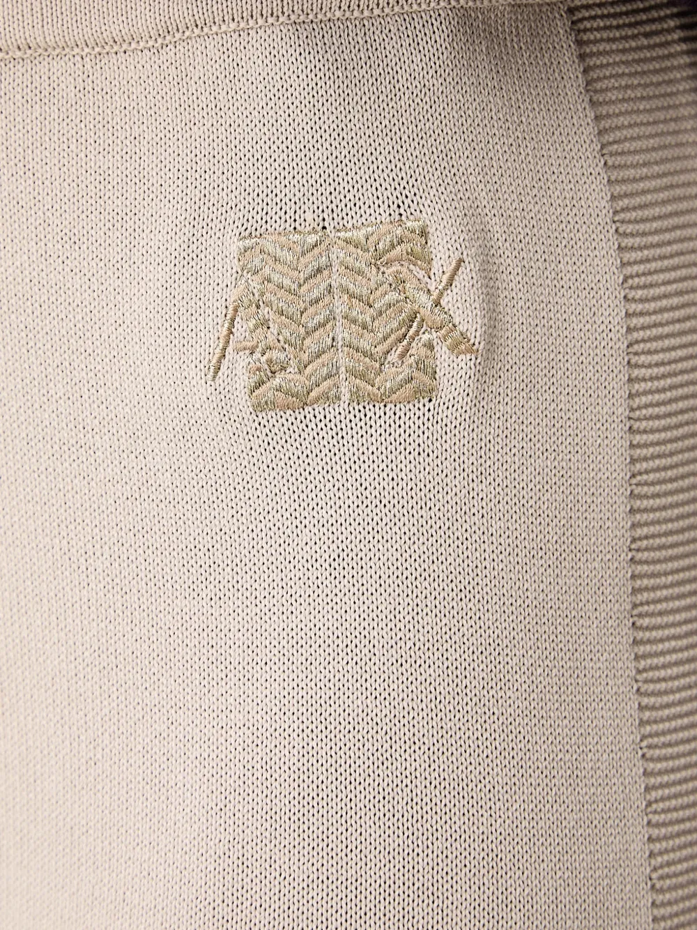 Armani Exchange logo-embroidered knitted trousers Beige