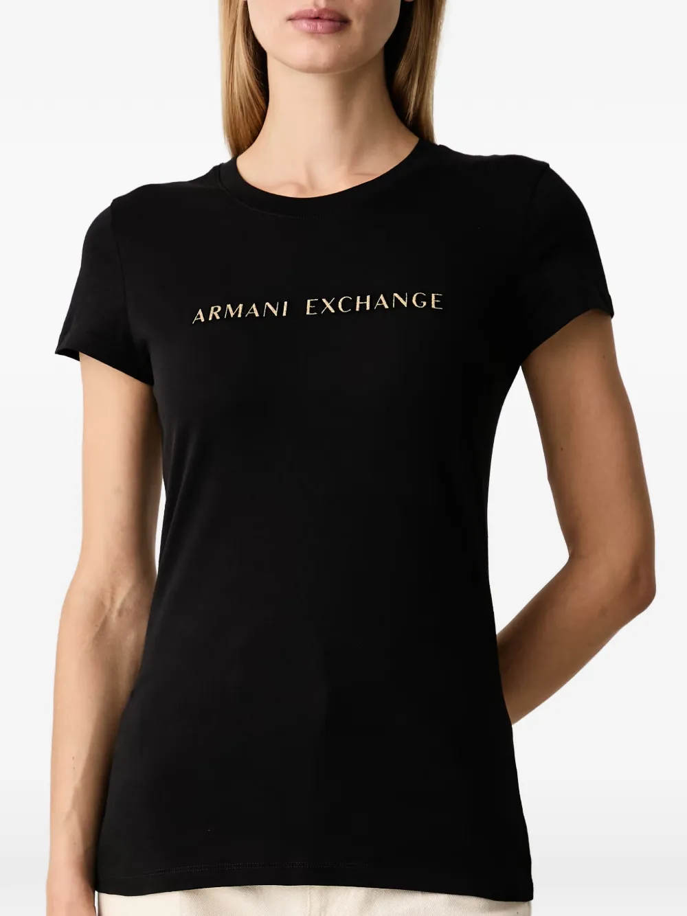 Armani Exchange T-shirt met logoprint Zwart