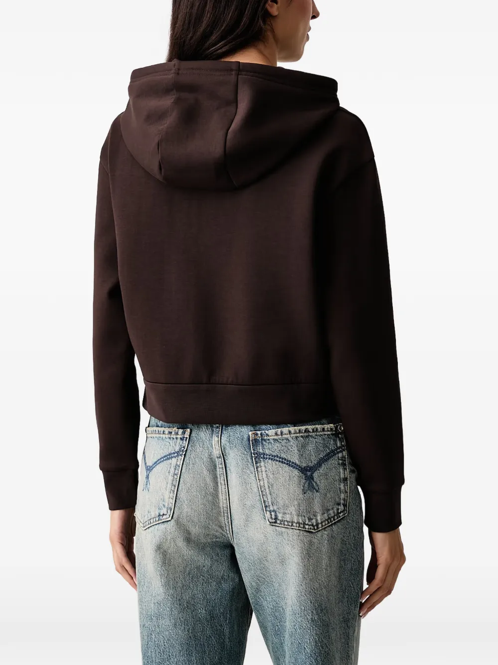Armani Exchange Hoodie met geborduurd logo Bruin