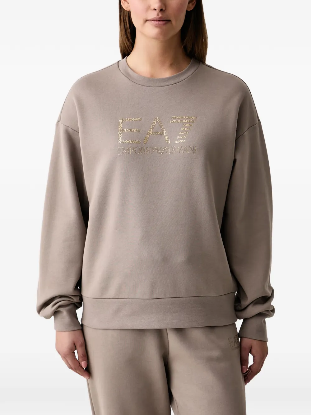 Ea7 Emporio Armani Sweater met logoprint Beige