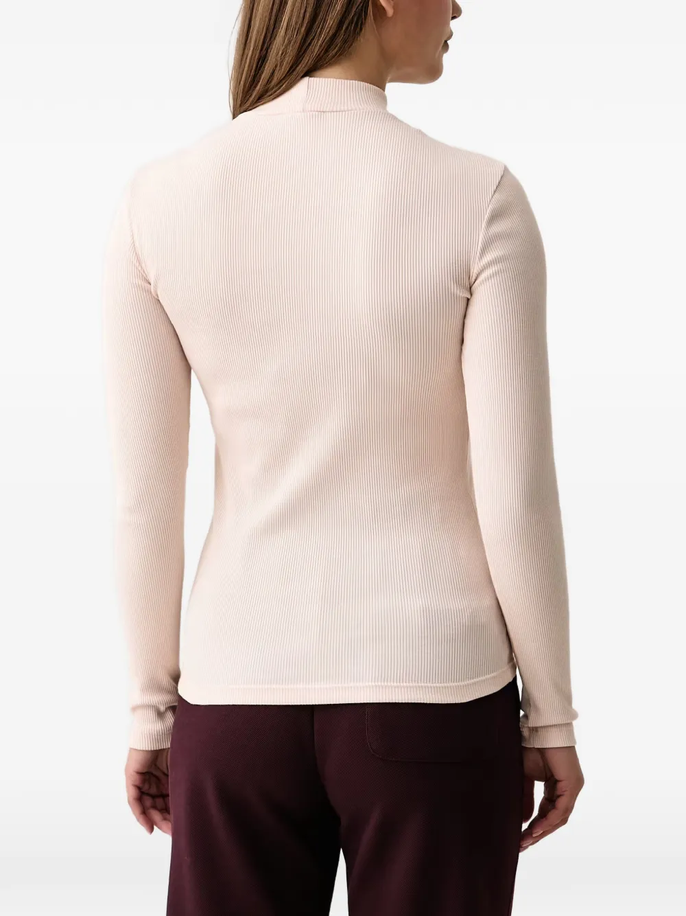 Lacoste Slim-fit T-shirt met hoge hals en lange mouwen Roze
