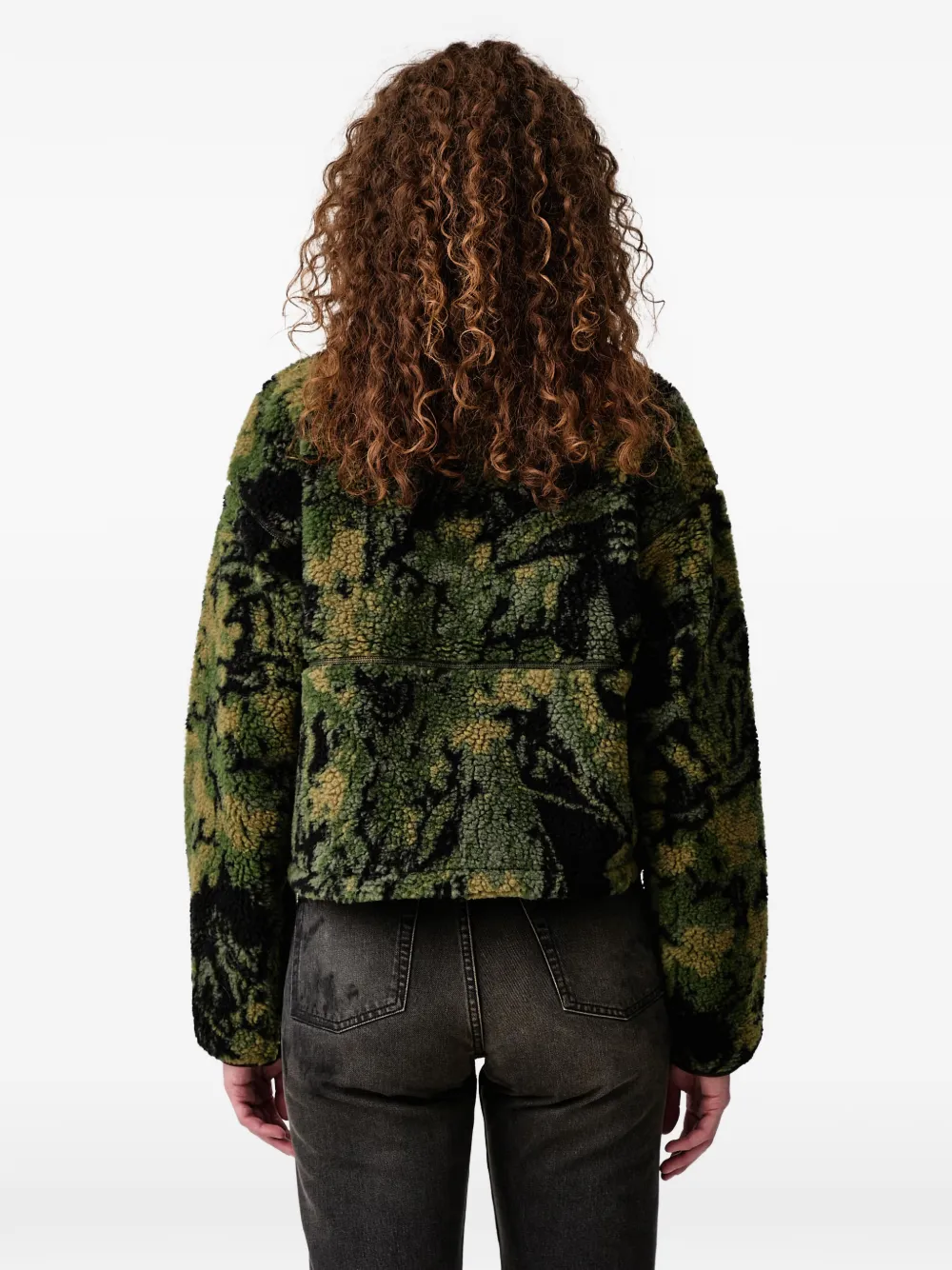 The North Face Fleece cropped jack met rits Groen