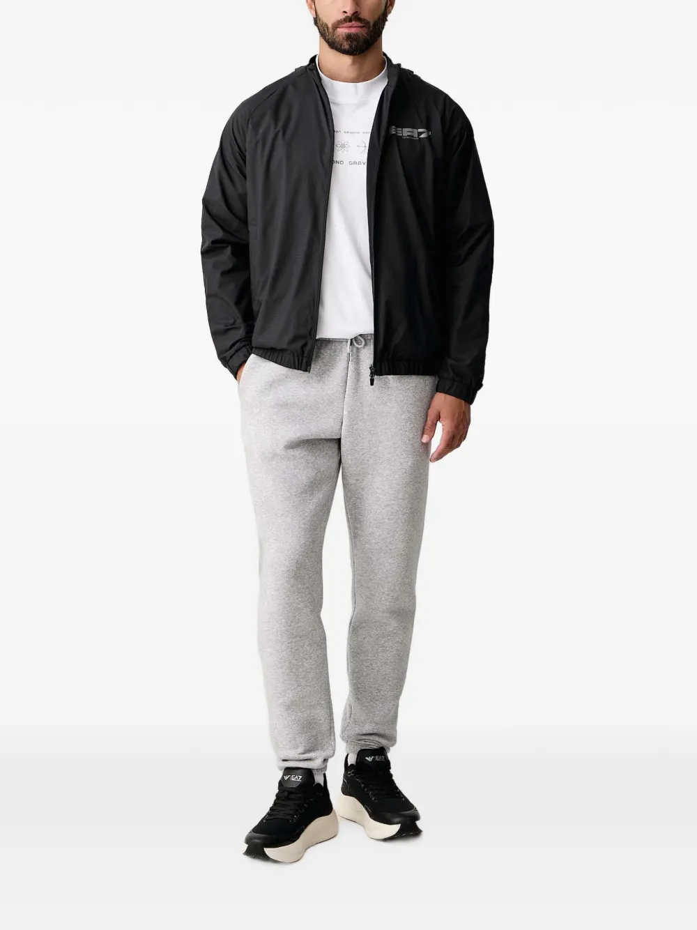 Ea7 Emporio Armani Ripstop jack met logoprint Zwart
