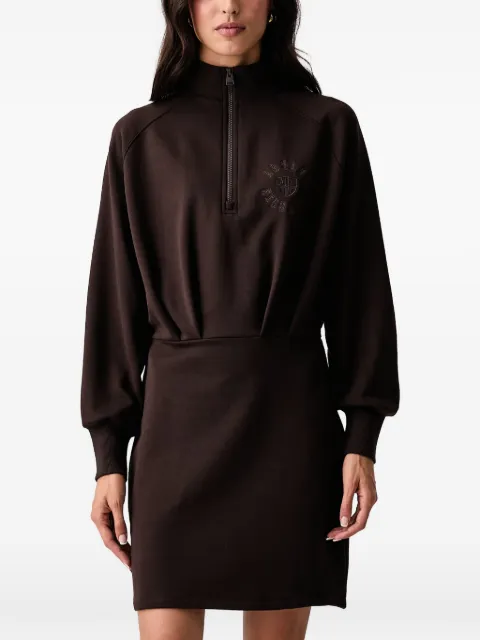 Armani Exchange logo-embroidered quarter-zip mini dress