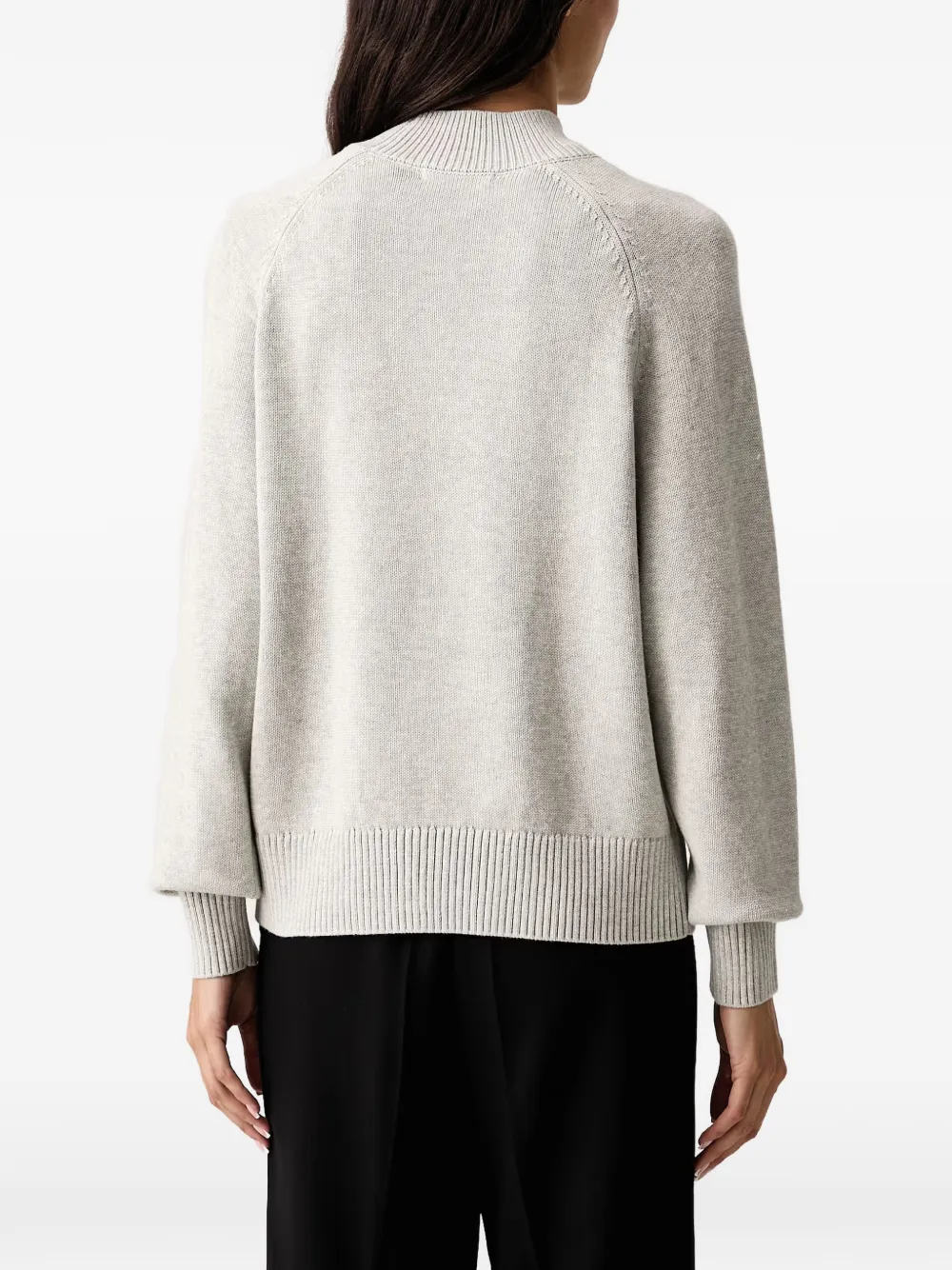 Armani Exchange logo-embroidered high-neck sweater Grijs