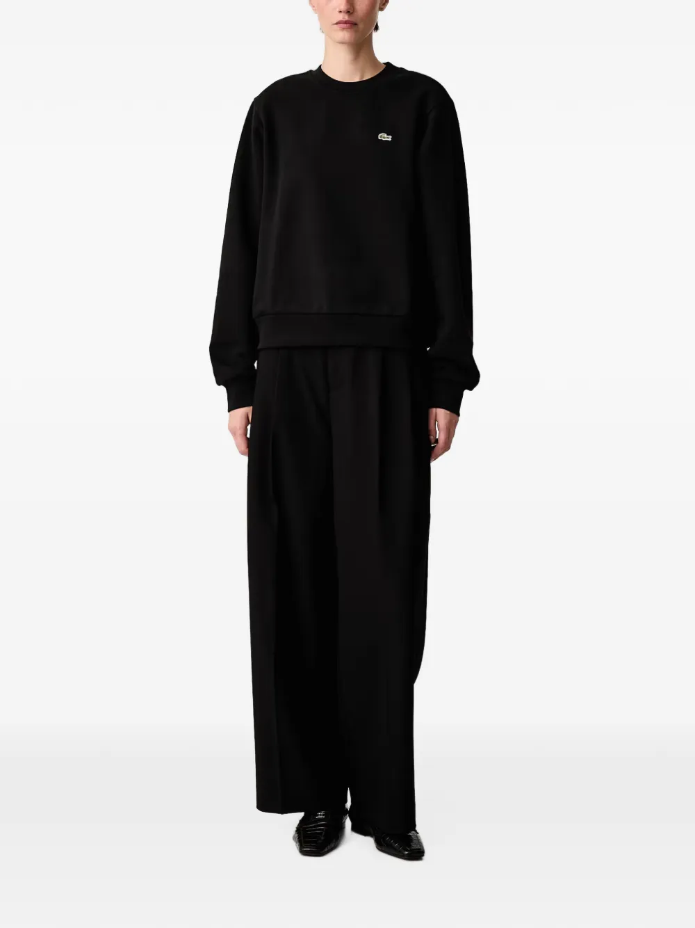 Lacoste Sweater met ronde hals Zwart