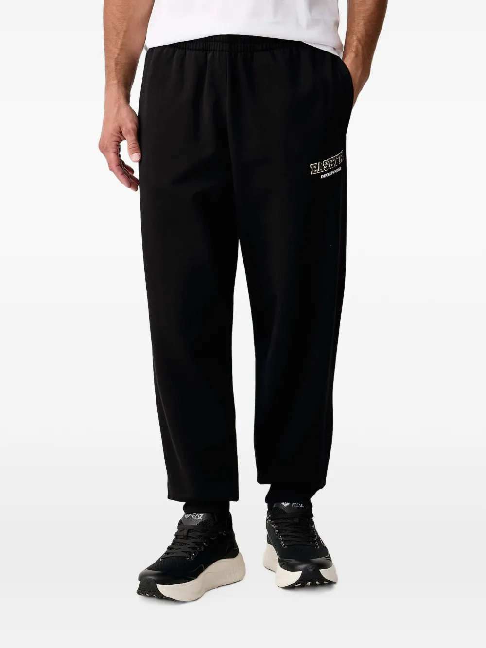 Ea7 Emporio Armani logo-print track pants - Nero