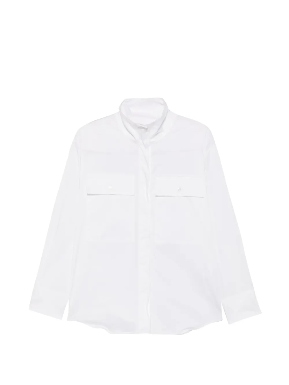 Su high-neck chest-pocket shirt