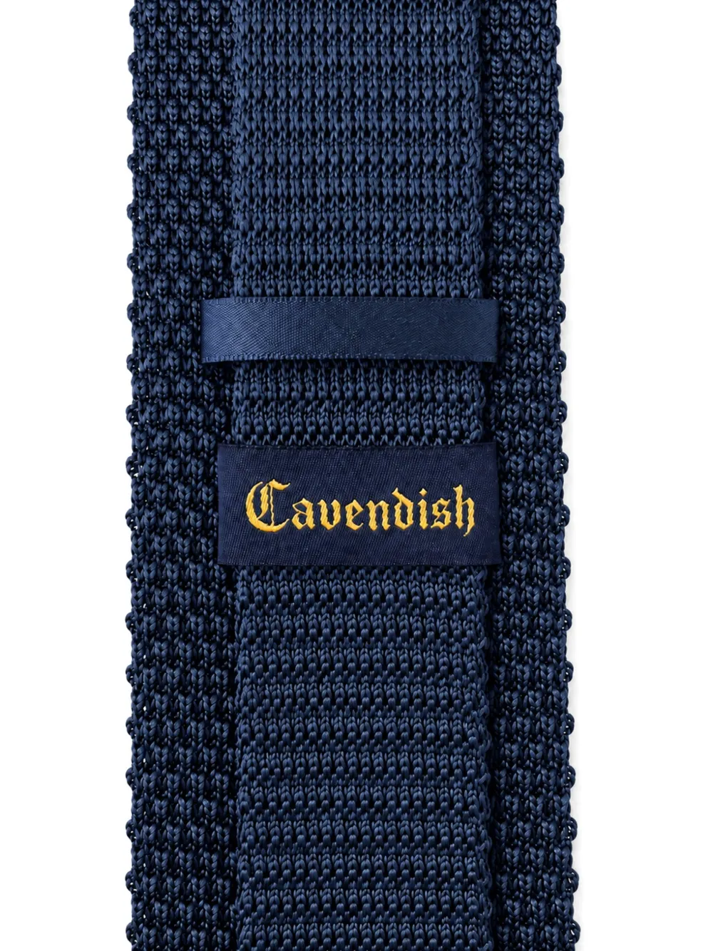 Cavendish knitted silk tie Blauw