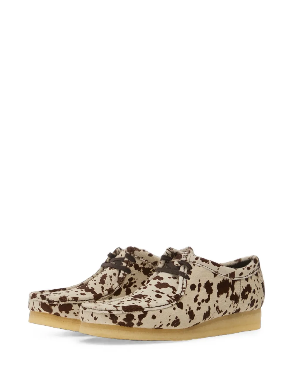 Clarks Wallabee cow-print boots Beige