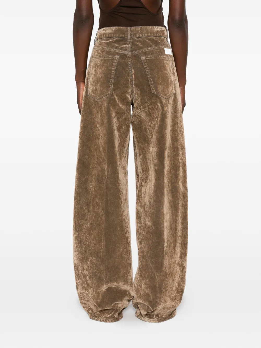 Nine In The Morning Gea jeans met fluwelen effect Bruin