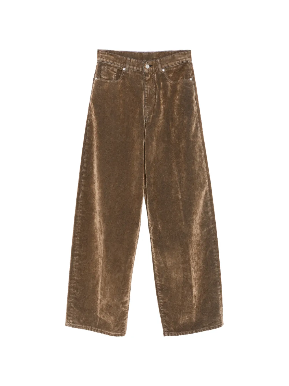 Nine In The Morning Gea velvet-effect jeans - Marrone