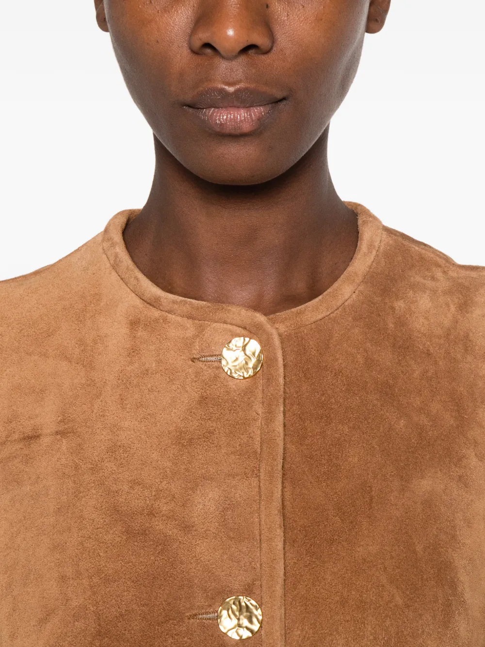 Arma button-up suede jacket Bruin