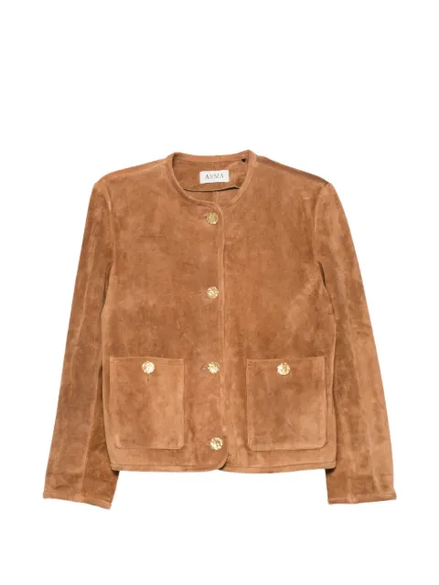 Arma button-up suede jacket