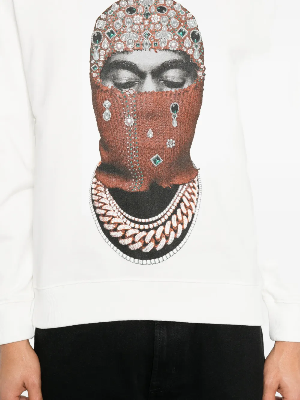 Ih Nom Uh Nit Sweater met print Wit