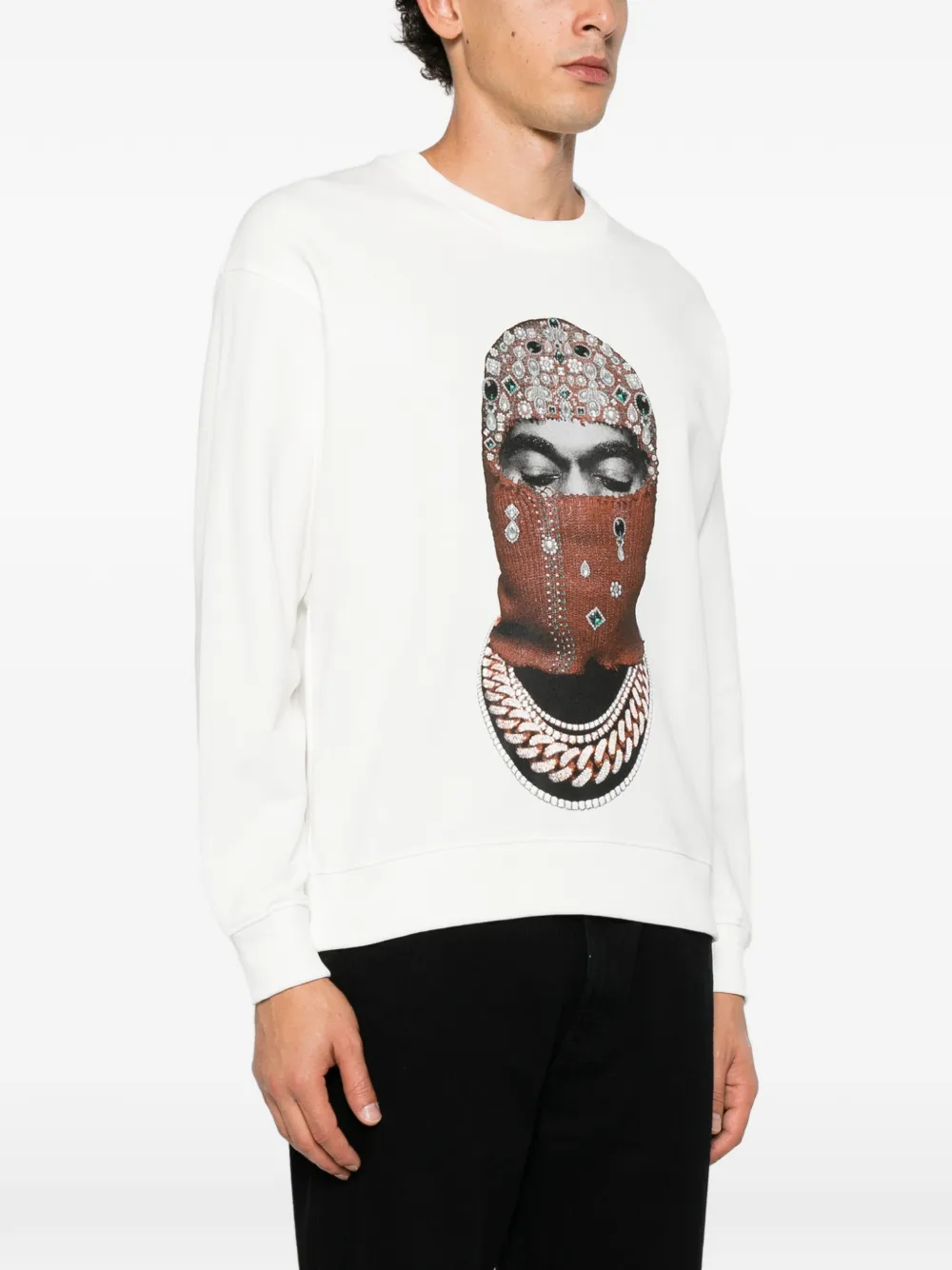 Ih Nom Uh Nit Sweater met print Wit