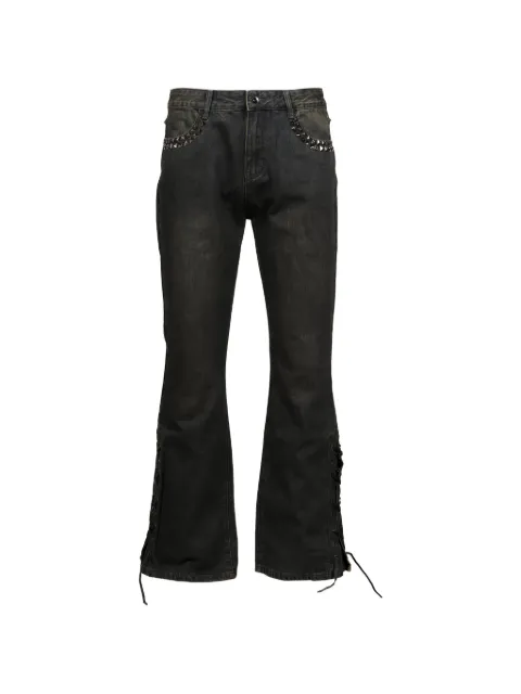 Troubled Waters stud-embellished lace-up jeans