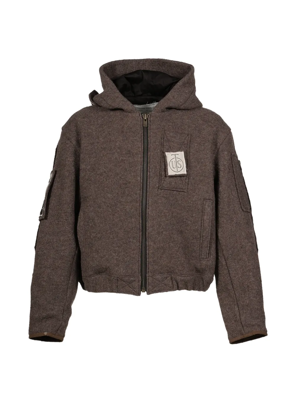 UNDER THE SIGN Abstract felt bomber jacket - Brown