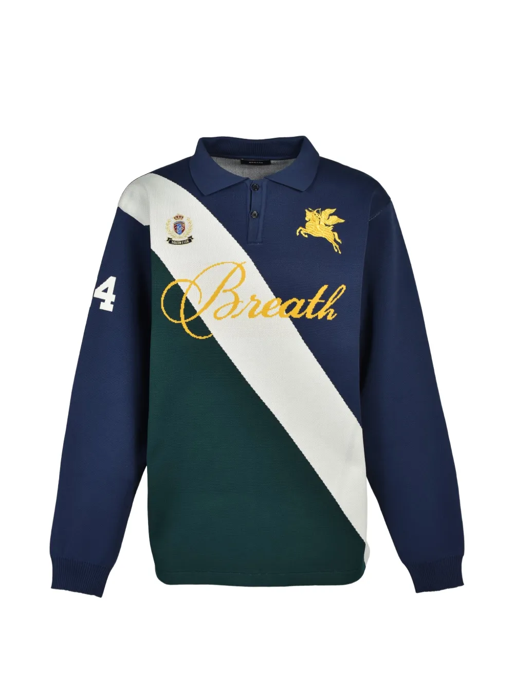 BREATH embroidered double-jacquard polo shirt