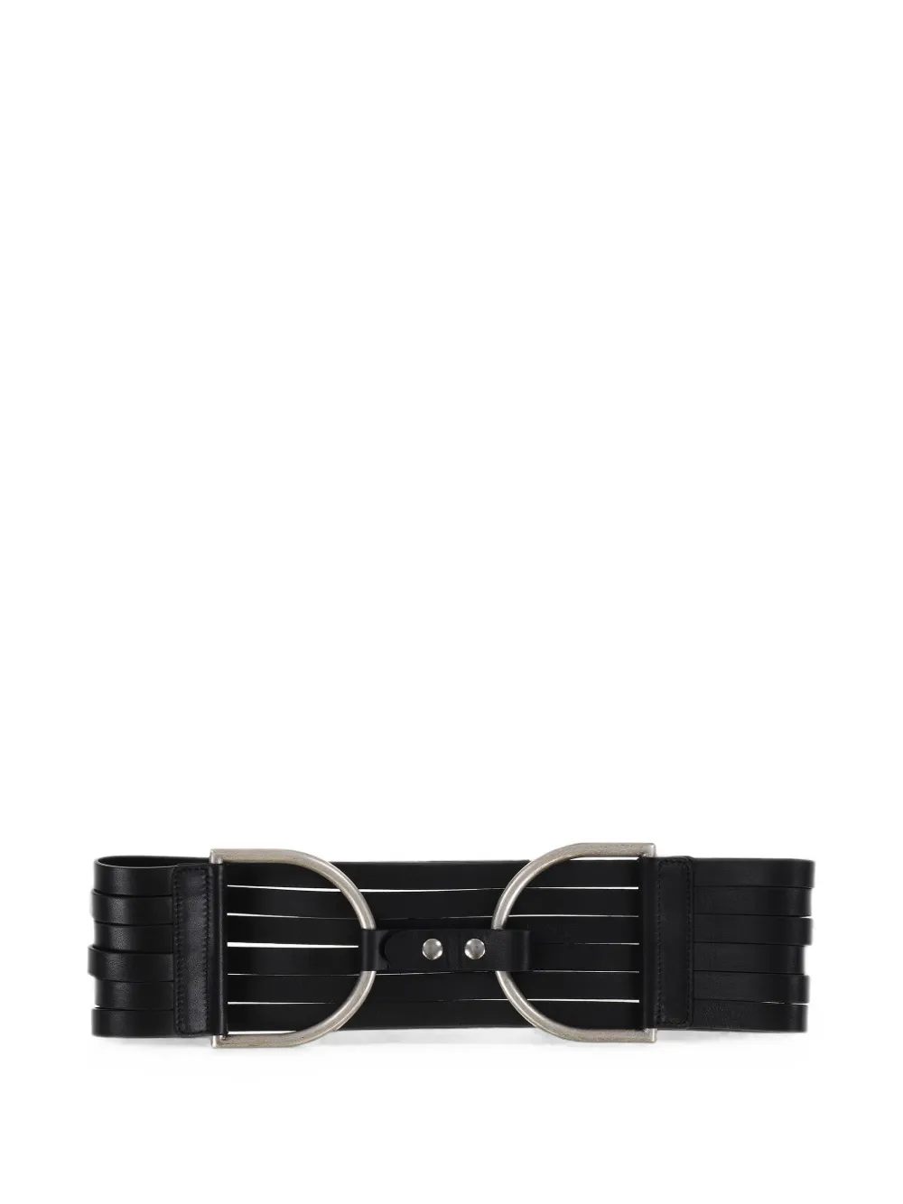 Vaquera Fringe-detail Leather Belt In Black