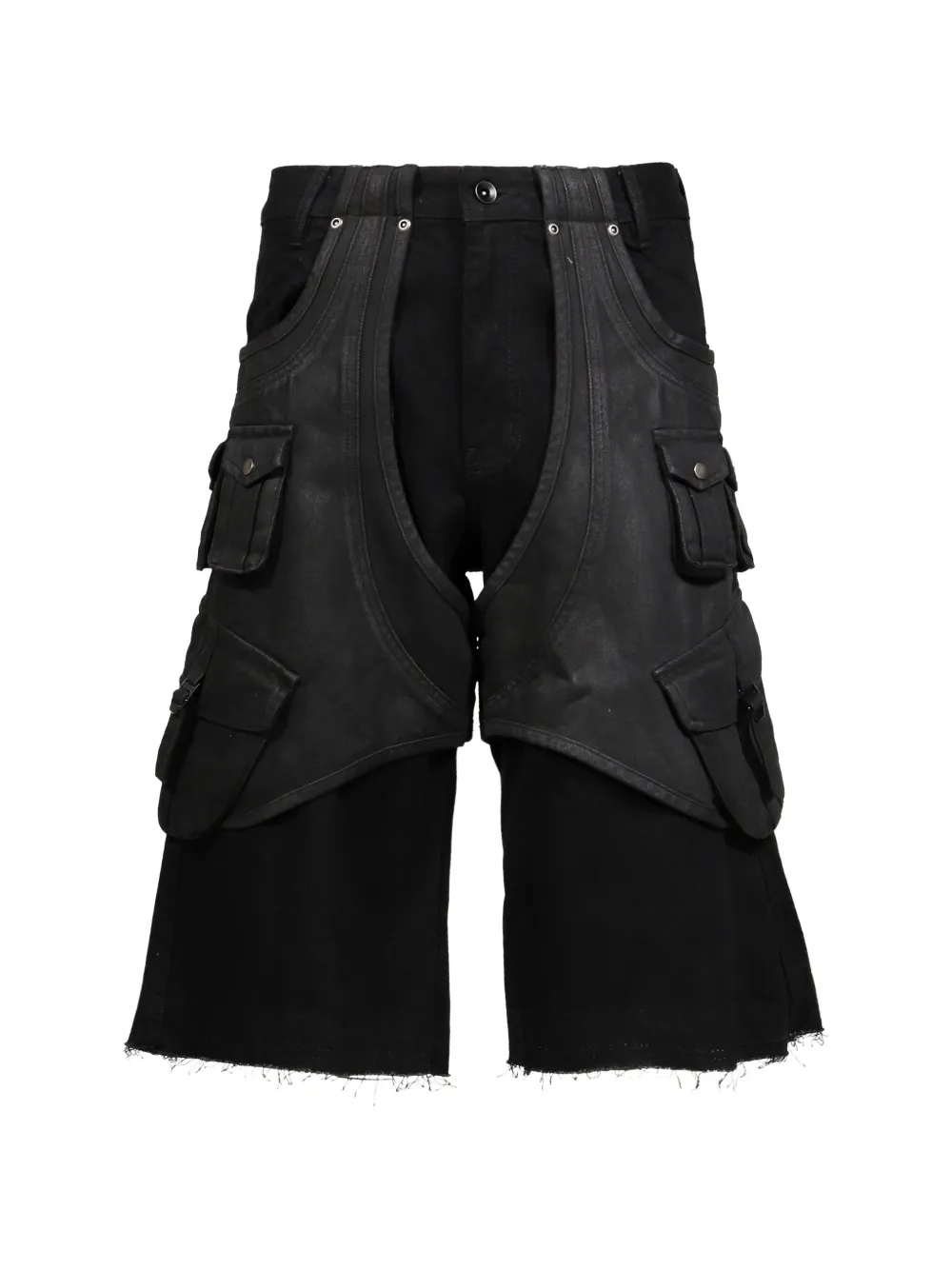 Troubled Waters Parasite double-layered cargo shorts - Nero