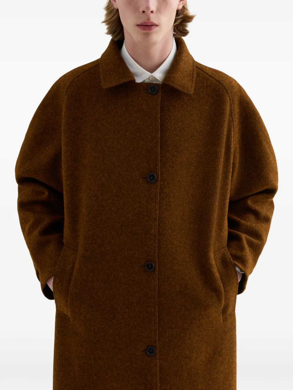 Jil Sander Vilten wollen jas Bruin