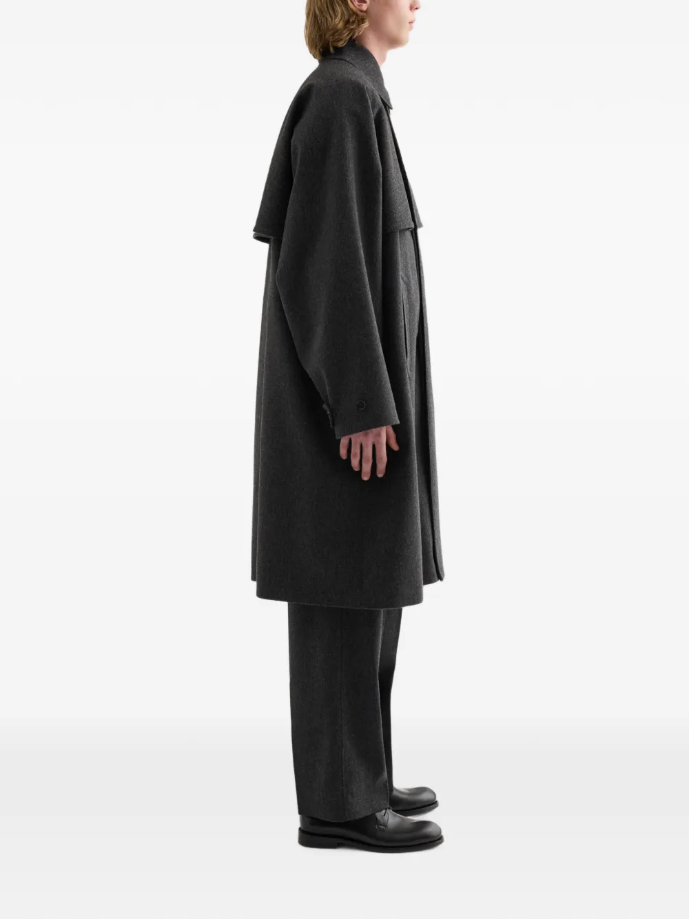 Jil Sander Oversized wollen jas met waterafstotende afwerking Grijs