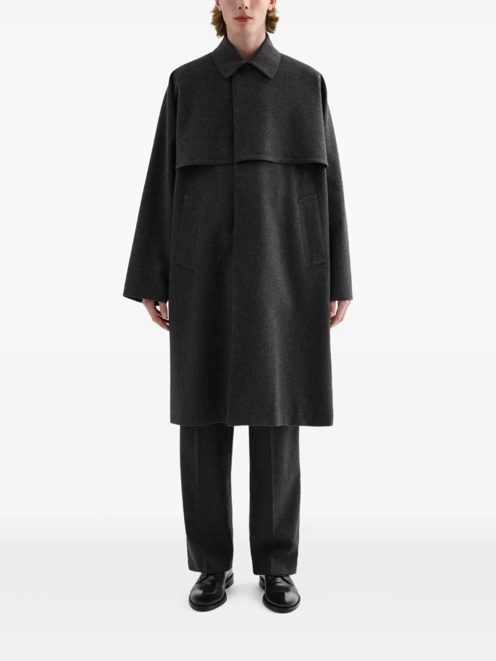 Jil Sander Oversized wollen jas met waterafstotende afwerking Grijs