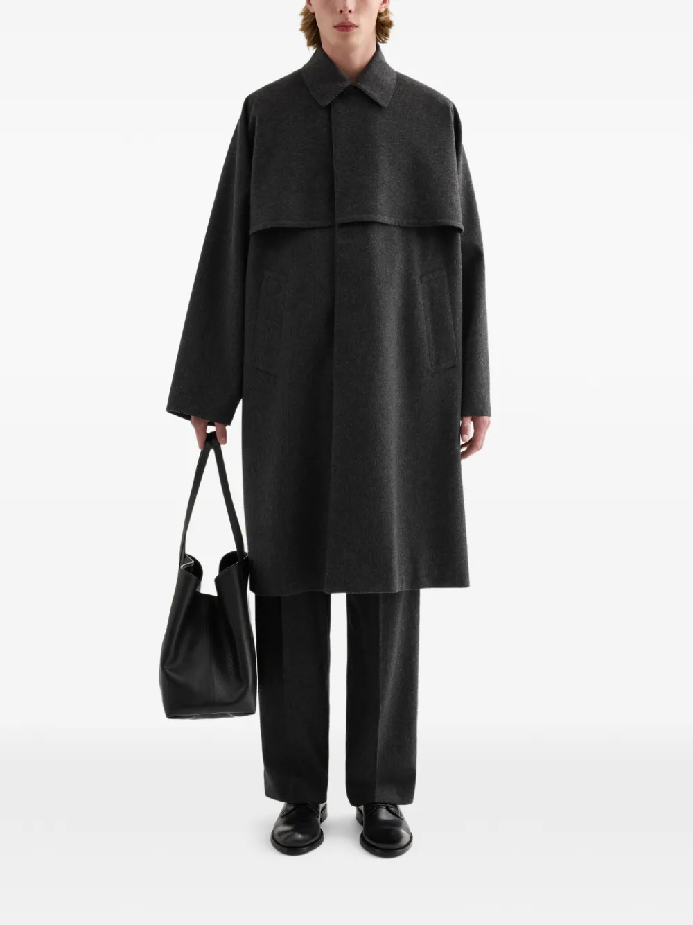 Jil Sander Oversized wollen jas met waterafstotende afwerking Grijs