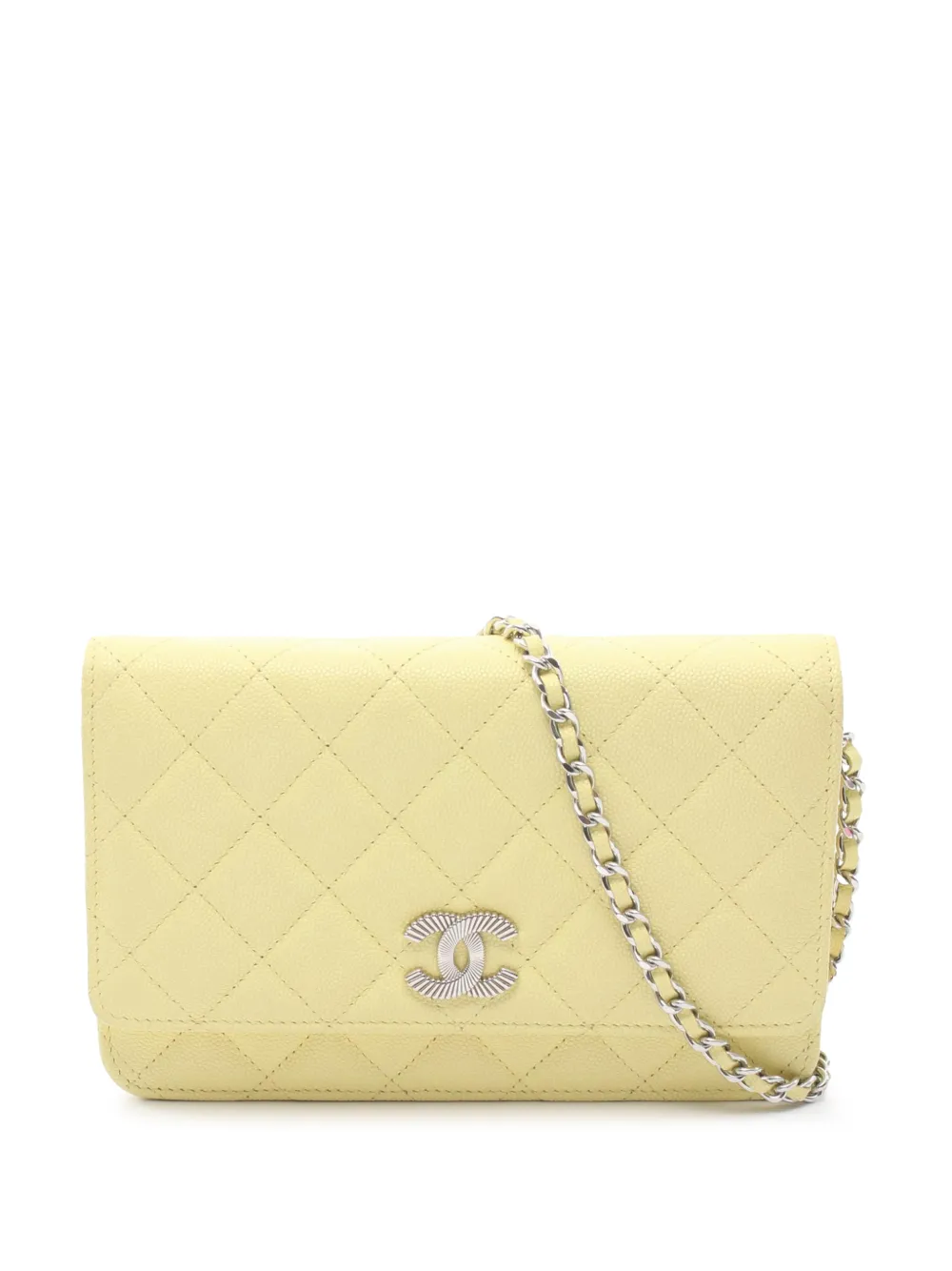 CHANEL Pre-Owned 2021-2026 CC Quilted Caviar Wallet on Chain crossbody bag - Giallo