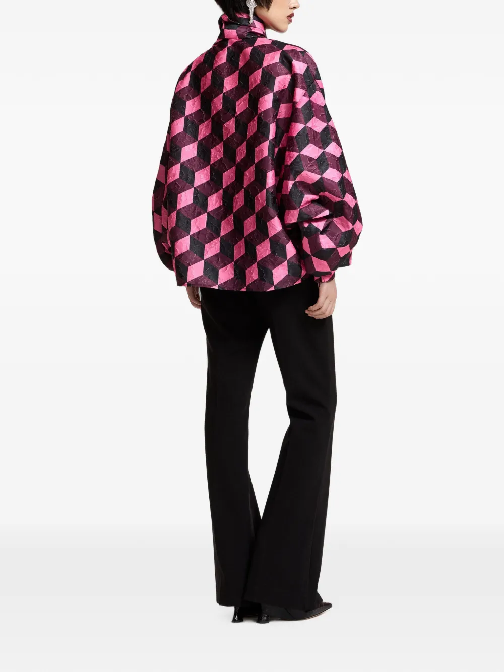 Essentiel Antwerp Komo pussy-bow puff-sleeved blouse Rood