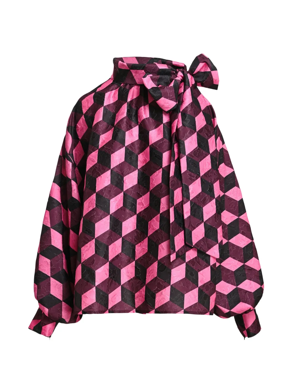 Essentiel Antwerp Komo pussy-bow puff-sleeved blouse Rood
