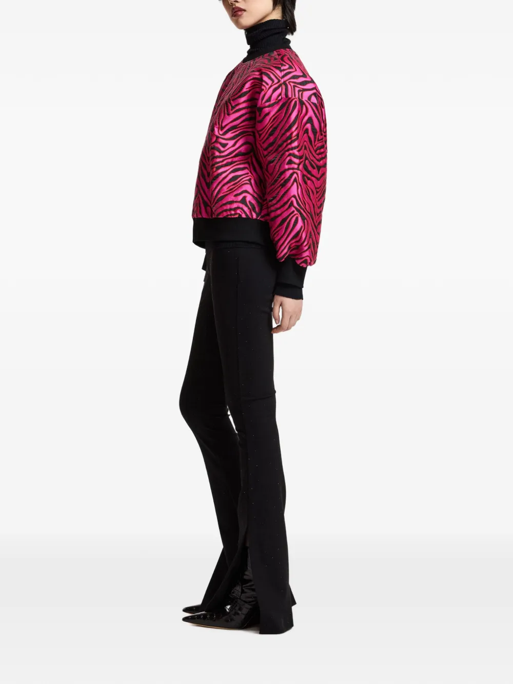 Essentiel Antwerp Klient zebra-jacquard sweatshirt Roze